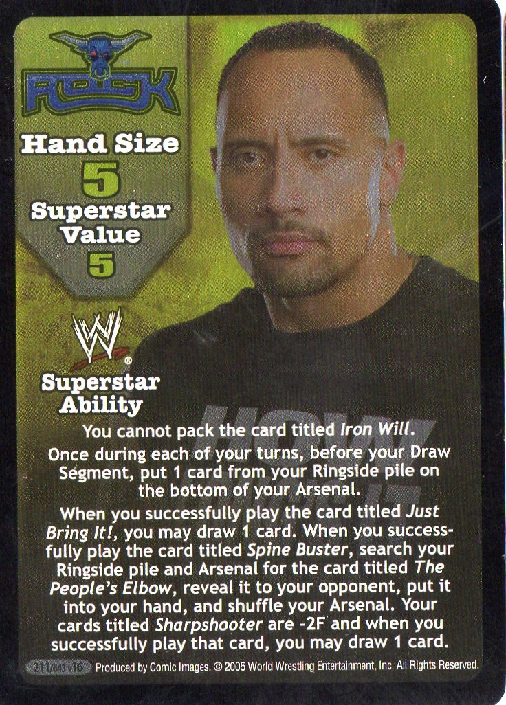 The Rock face card